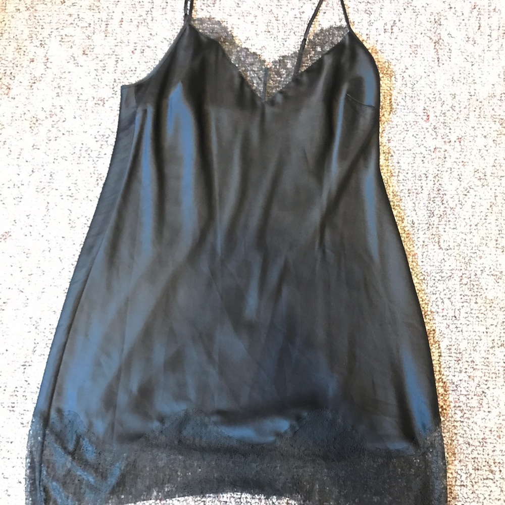 VS Black satin slip